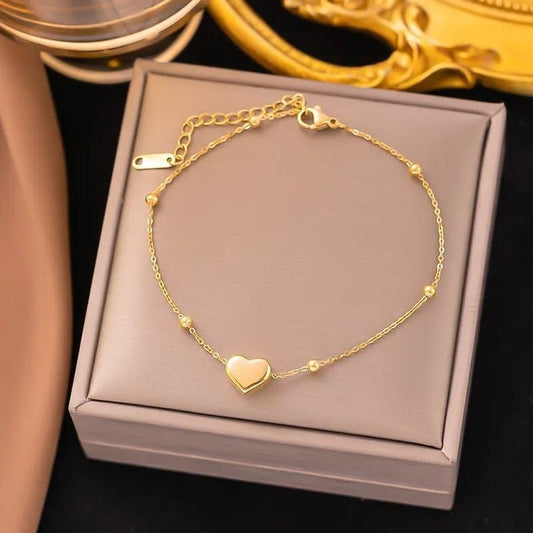 Pulsera Corazón Con Bolitas