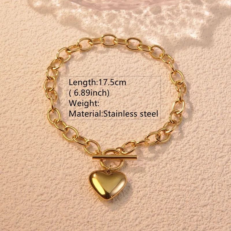 Pulsera Corazón con Eslabones