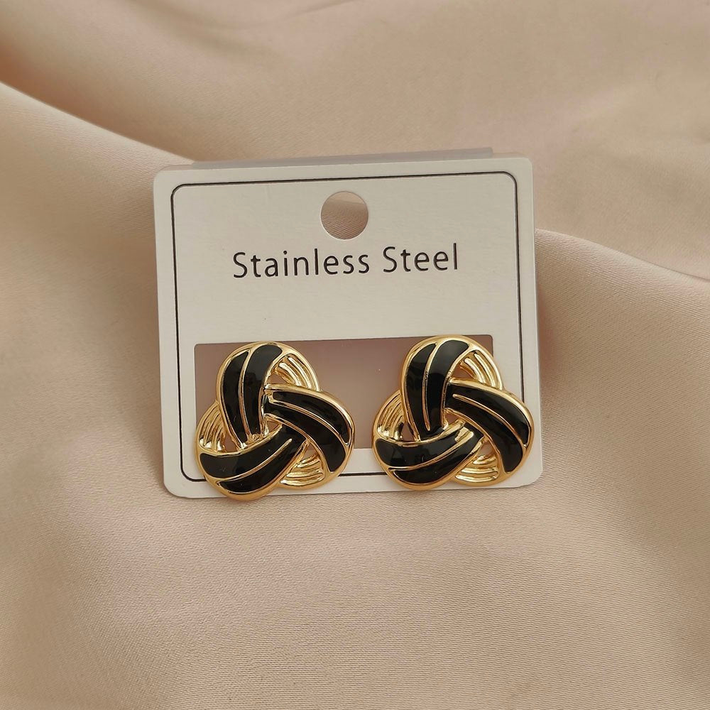 Aretes Entrelazados Negro